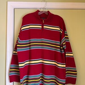 Lauren Ralph Lauren Women’s Red 100% Cotton Quarter Zip Sweater